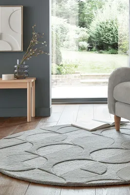 Eleganter Wollteppich - rutschfest und komfortabel_Grau_Rund_#sku_BARK503119373932#