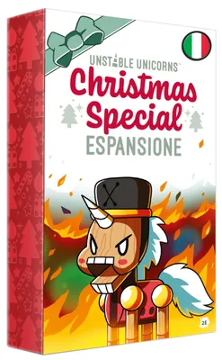 Produktbild von Asmodee Unstable Unicorns: Christmas Special, Erweiterung Kartenspiel, italienis
