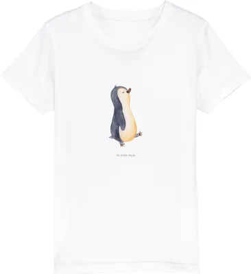 Produktbild von Mr. & Mrs. Panda Kleinkinder T-Shirt Pinguin marschieren 12-14 Jahre (152/164) - Weiß - Geschenk, Teenager, Kleinkind, Pinguine, Organic Kinder, Familie, Schwester