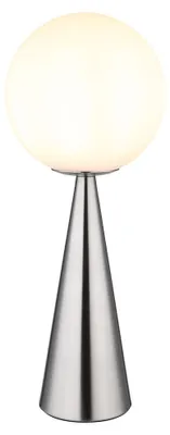 Produktbild von LED Tischleuchte, Metall, Glaskugel, silber, E27, H 49,5 cm