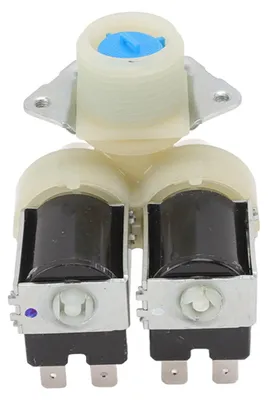 Wasserzulaufventil für Waschmaschine, 2 Anschlüsse, 220-240 V, ABS