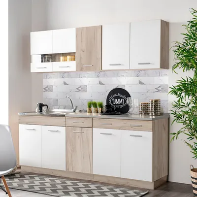 Immagine prodotto di Bornago - Cucina, Bianco, 2 Cassetti, Elettrodomestici non inclusi