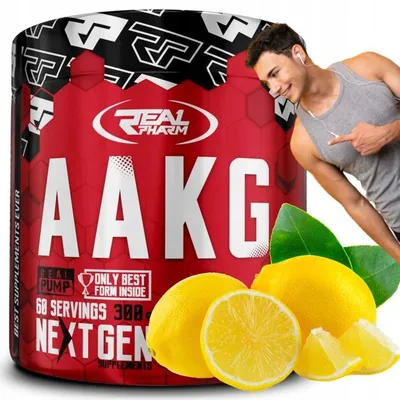 Produktbild von AAKG Arginin Citrullin Aminosäuren Real Pharm 300 g Geschmack: Zitrone