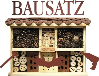 Immagine prodotto di "Landhaus Komfort" kit hotel per api selvatiche con tetto in bitume, 47 x 12,5 x 34 cm, pino