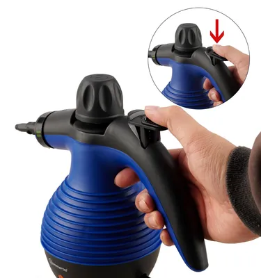 Produktbild von Sommertal Dampfreiniger Handgerät SC350 – Kompakter Hand-Dampfreiniger für alles – Polstermöbel, Fliesen, Böden, uvm – Steam Cleaner mit 350 ml Tank, 110°C Dampf, 3 Bar Druck