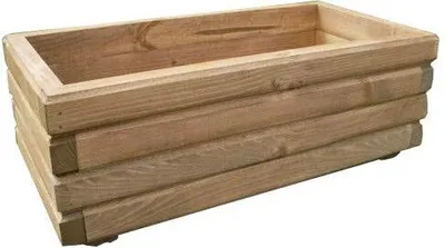 Produktbild von FKL DESIGN Pflanzkübel, Holz, Nuss, D2, 60x30x21 cm (LxBxH), fertig montiert, langlebig, verrottungsbeständig, kesseldruckimprägniert, schutzlackiert, mit Folie und Wasserablauf