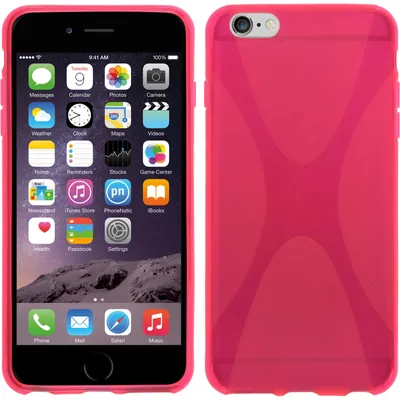 Produktbild von PhoneNatic Case kompatibel mit Apple iPhone 6s / 6 - pink Silikon Hülle X-Style + 2 Schutzfolien