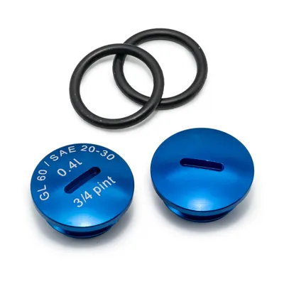 Produktbild von MZA SET Verschlußschraube - Alu blau mit O-Ringen kompatibel mit Simson S51, S53, S70, SR50, SR80, KR51 / 2