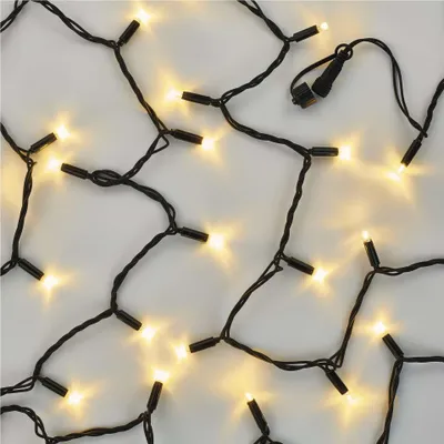 Profi LED Verbindungskette schwarz, 10 m, Außen/Innen, warm-weiß