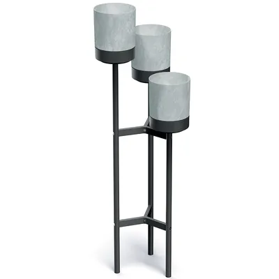 Produktbild von nabbi Blumentopf IKD3H - grauer Beton / schwarz