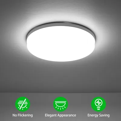 Produktbild von LED stropní svítidlo pod omítku 24W kulaté stropní svítidlo do kuchyně ložnice jídelny předsíně (6500-7000K) 2160 lm - bílé - Ø18 cm