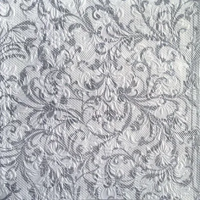 Produktbild von Servietten 33x33 cm - Elegance Damask white/silver