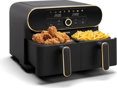 Zdjęcie produktu dla KlarsteinAuraAir Color Touch frytkownica beztłuszczowa| 2 komory, 11 l, 1700 W, 80–200°C, 8 programów