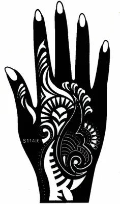 Produktbild von Henna Tattoo Schablone für die rechte Hand