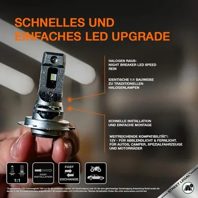 Obrázok produktu pre OSRAM H7 Night Breaker LED SPEED 450 1x Moto