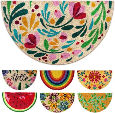 Zdjęcie produktu dla Wycieraczka 40x70 cm, kokos, półokrągła, antypoślizgowa, do drzwi