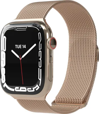 Produktbild von EAZY CASE Apple Watch Armband Metall 38mm/40mm/41mm verstellbares Ersatzarmband, iWatch, modern in Gold