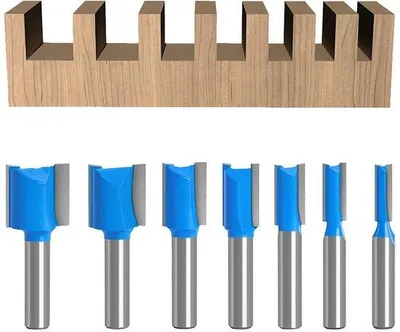 Immagine prodotto di Fresa a 7 pezzi per fresatrici verticali per la lavorazione del legno, gambo da 8 mm, a doppia scanalatura