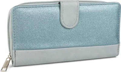 Produktbild von styleBREAKER Damen Geldbörse im 2-Tone Metallic Look mit Reißverschluss und Druckknopf – Portemonnaie mit viel Stauraum 02040082