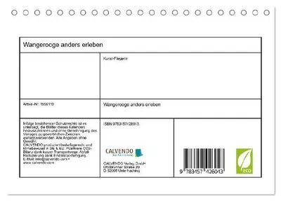 Produktbild von Wangerooge anders erleben (Tischkalender 2026 DIN A5 quer), CALVENDO Monatskalender
