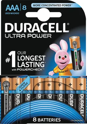 Produktbild von Duracell 8x LR03 AAA, Einwegbatterie, AAA, Alkali, 1,5 V, 8 Stück(e), Zylindrische