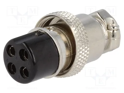 Image de 1 connecteur pour câbles de microphone, femelle, broche : 4, droit, modèle FC684214, connecteur de microphone