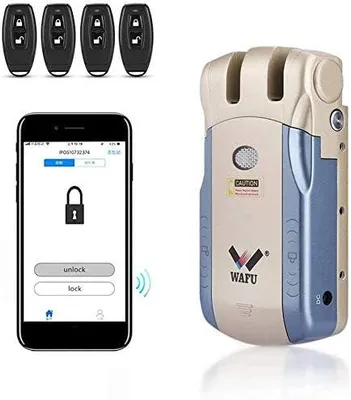 Produktbild von Elektronische Türschloss, schlüssellose intelligentes Schloss Fernbedienungssteuerung Wireless unsichtbarer Touch & Unlock (Gold)