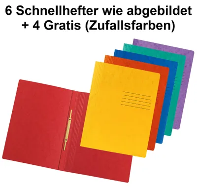 Produktbild von DINOR 10x Karton-Schnellhefter aus Colorspan DIN A4 farbig sortiert