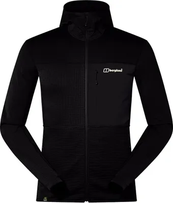 Schwarze Ridge-Hiker Kapuzenjacke für Herren von Berghaus; geeignet als Midlayer.