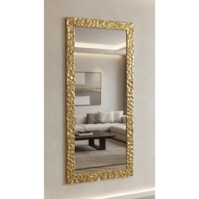 Immagine prodotto di MO.WA specchio grande specchio da parete 77x177 oro specchio a figura intera moderno foglia oro cornice in legno poltrona specchio appeso specchio dorato