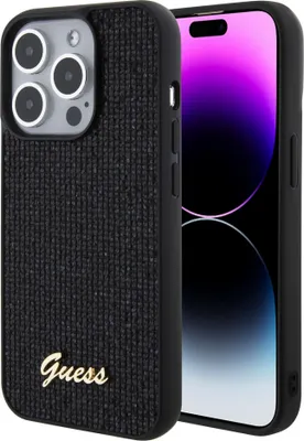 Produktbild von Guess Disco Metal Script Hülle Für Iphone 15 Pro - Schwarz