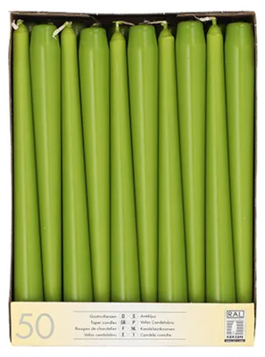 Immagine prodotto di STARPAK  81763 STARPAK Leuchterkerzen, 22 mm, olivgrün, 50er Pack