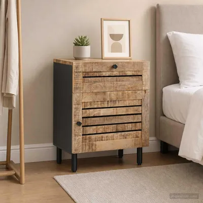 Immagine prodotto di vidaXL Comodino naturale 50 x 33 x 60 cm in legno massiccio di mango