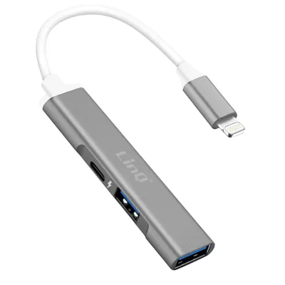 Immagine prodotto di Hub Lightning: 2 porte USB e 1 porta di ricarica/sincronizzazione Lightning, LinQ