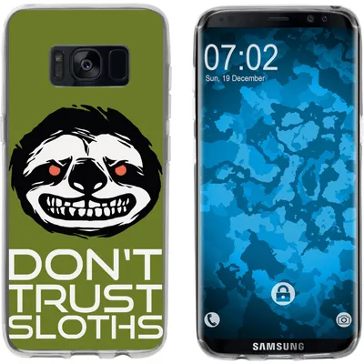 Produktbild von PhoneNatic Case kompatibel mit Samsung Galaxy S8 Silikon-Hülle Crazy Animals Faultier M3