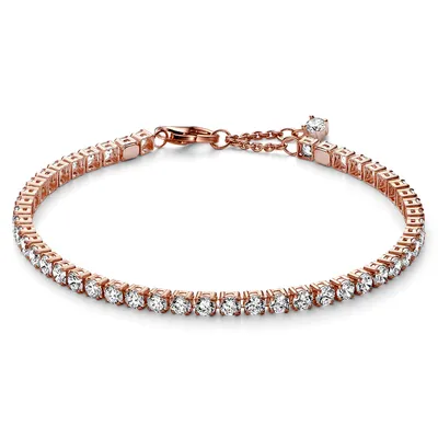 Produktbild von PANDORA Tennisarmband für Damen, rosévergoldet mit Zirkonia