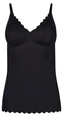 Produktbild von SKINY Damen Spaghetti-Shirt - Sensation, Top, V-Ausschnitt, Pads, Mikrofaser Schwarz XL
