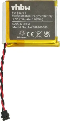 Produktbild von vhbw Akku Ersatz für TomTom AHB332824HPS für Smartwatch Uhr Fitnessarmband (280 mAh, 3,7 V, Li-Polymer) + Werkzeug-Set