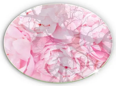 Produktbild von Glas Grabkerzen Untersetzer Motiv Gummifüße - 30 cm - Zarte Pfingstrosen