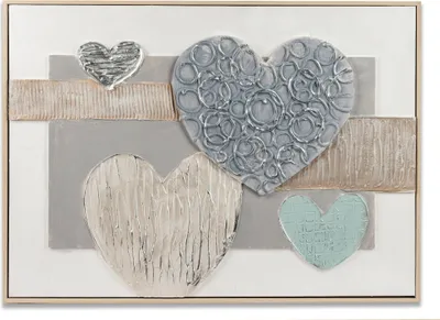 Produktbild von Wandbild Herzen A mit Holzrahmen pastellfarben 50x70cm Formano