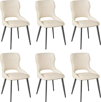 Produktbild von WOLTU Esszimmerstühle 6er Set, Küchenstühle, Wohnzimmerstühle, Samt Stuhl, Gepolsterte Stühle : Beige Farbe: Beige