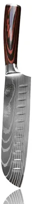 Obrázok produktu pre Profesionálny nôž Santoku Muteki v darčekovej krabičke z uhlíkovej ocele v japonskom štýle