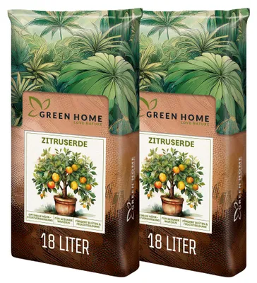 Produktbild von Green Home Zitruserde 36 L – für Zitruspflanzen & mediterrane Pflanzen, mit Langzeitdünger, Perlite, Kokosfasern, pH 5,8, gute Drainage