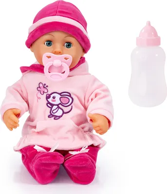 Produktbild von Bayer Design 93824BD Babypuppe mit Schlafaugen, 24 Babylaute, weicher Körper 38 cm