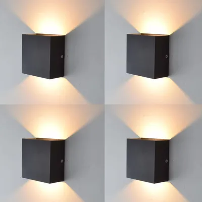 Produktbild von LED Wandleuchte Innen, Wandlampe Auf und ab Warmweiß Lichtstrahl 2700-3000K,Wandbeleuchtung 6W, 4 Stück