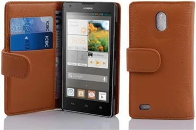 Produktbild von Cadorabo Schutzhülle für Huawei ASCEND G700 Hülle in Braun Handyhülle Etui Case Backcover Kunstleder Tasche
