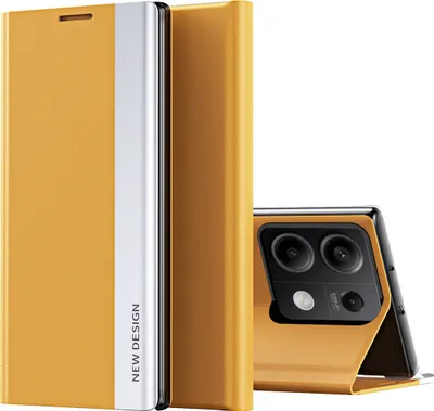 Immagine prodotto di Custodia per Xiaomi Redmi Note 13 Pro 5G/Poco X6 Custodia magnetica in Finto cuoio con funzione stand Giallo