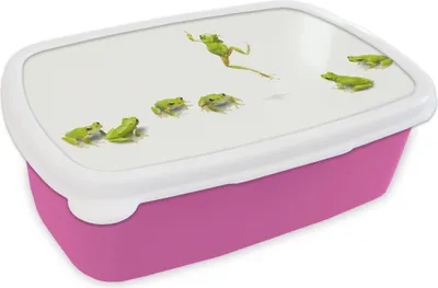 Obrázek produktu pro KitchenYeah® Lunchbox Lunchbox 17x11 cm Žába - Zvířata - Zelený dětský box na oběd - Box na sendvič - Box na chléb - Box na sendvič