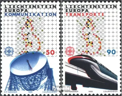 Produktbild von Briefmarken Liechtenstein 1988 Mi 937-938 (kompl.Ausg.) gestempelt Europamarken