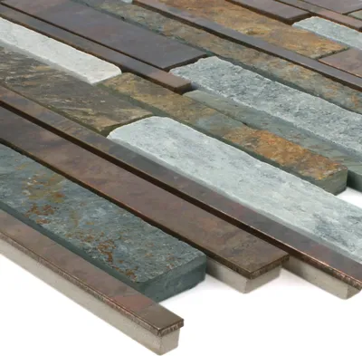 Produktbild von Mosaikfliesen Miray Naturstein Kupfer Mix